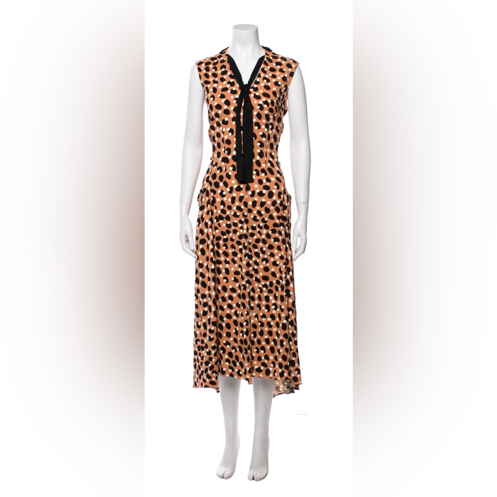 Sportmax Brown and Black Midi Dress